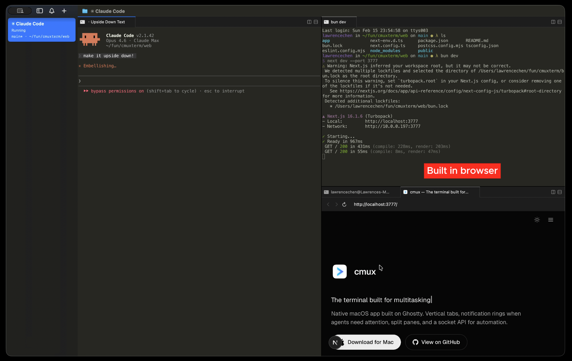 Built-in browser